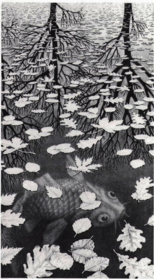 Three Worlds M.C. Escher