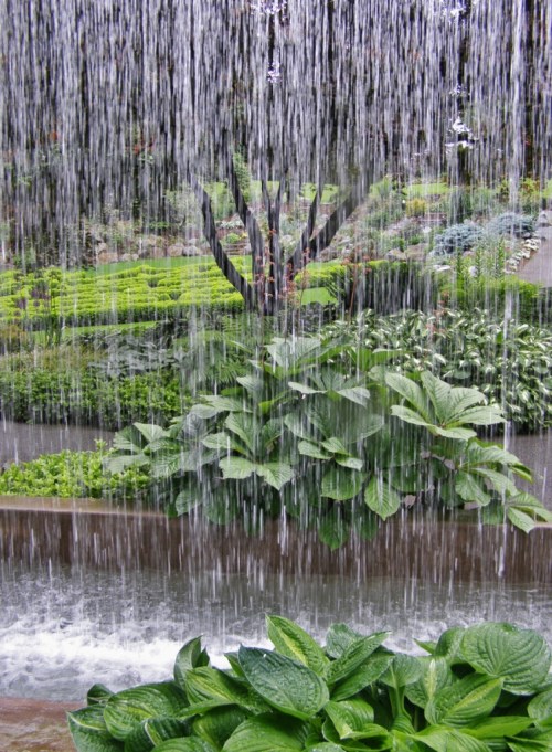 The coolest water feature ever - the "water wall" at Minter Gardens.