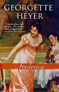 A more current cover from a recent re-release. This one captures the happy tone of the novel wonderfully well, though the featured female does not really fit my mental picture of Frederica herself.