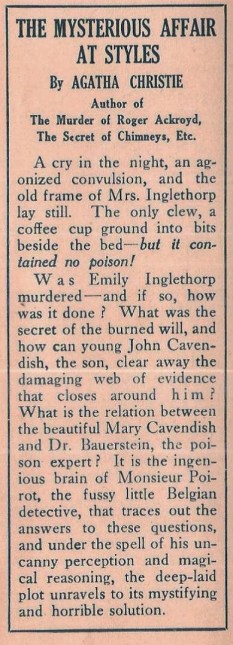 Front fold blurb from 1927 Grosset & Dunlap edition.