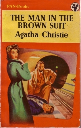 The illustrator did a good job with the mysterious brown-suited man, but bobbled (yet again!) on the heroine's hair colour.