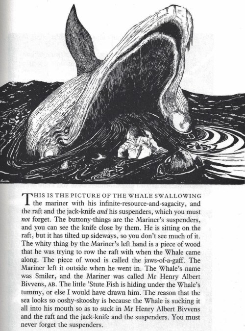 One of the author's much-annotated illustrations for How the Whale got his Throat.