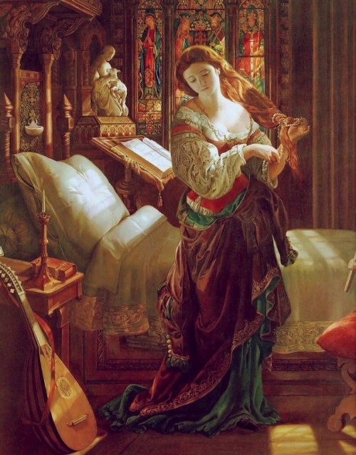 Madeline After Prayer (Eve of St Agnes) - Daniel Maclise, 1868