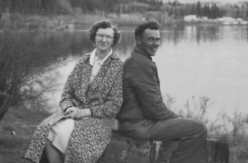 Mom and Dad, 1962. At home in the Cariboo.
