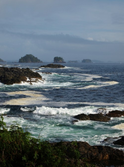 Sea isles off Ucluelet, seen from a viewpoint on the Wild Pacific Walking Trail.