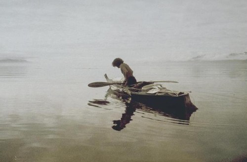 Joe Ziner in Chatham Strait - photographic image by George Dyson