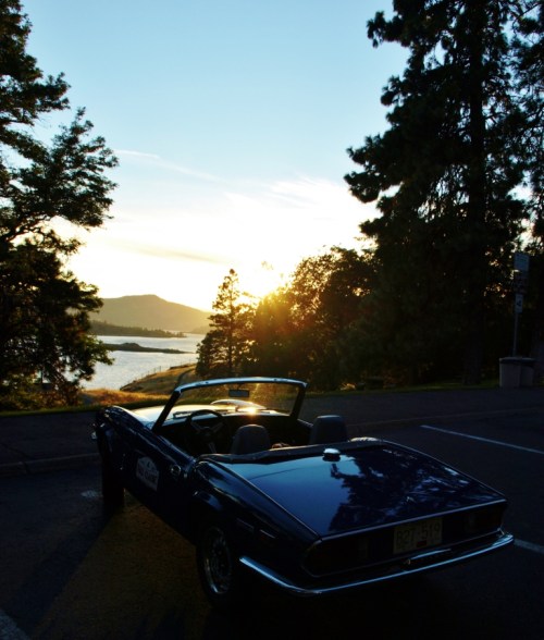 Chasing the sunset, coming through a section of the Columbia Gorge. We stopped to take a quick break just a few miles from our evening stop at The Dalles, Oregon.