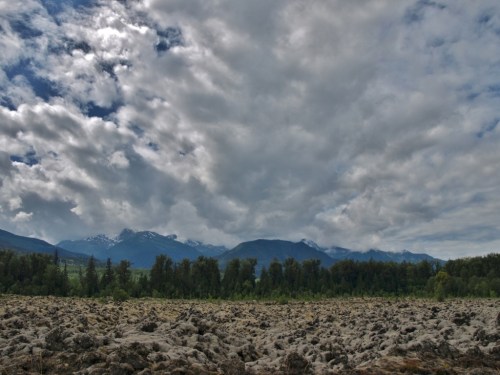 Lichen-covered lava flow at the Nisga'a Memorial Lava Bed Park near Terrace, B.C., site of Canada's last volcanic eruption in the mid-1700s.